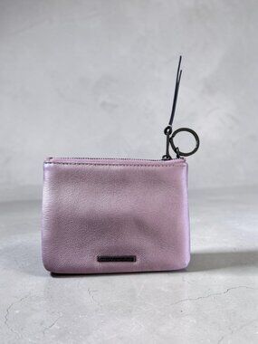REBECCA MINKOFF Pink Leather Bride Tribe Keychain Coin Wallet